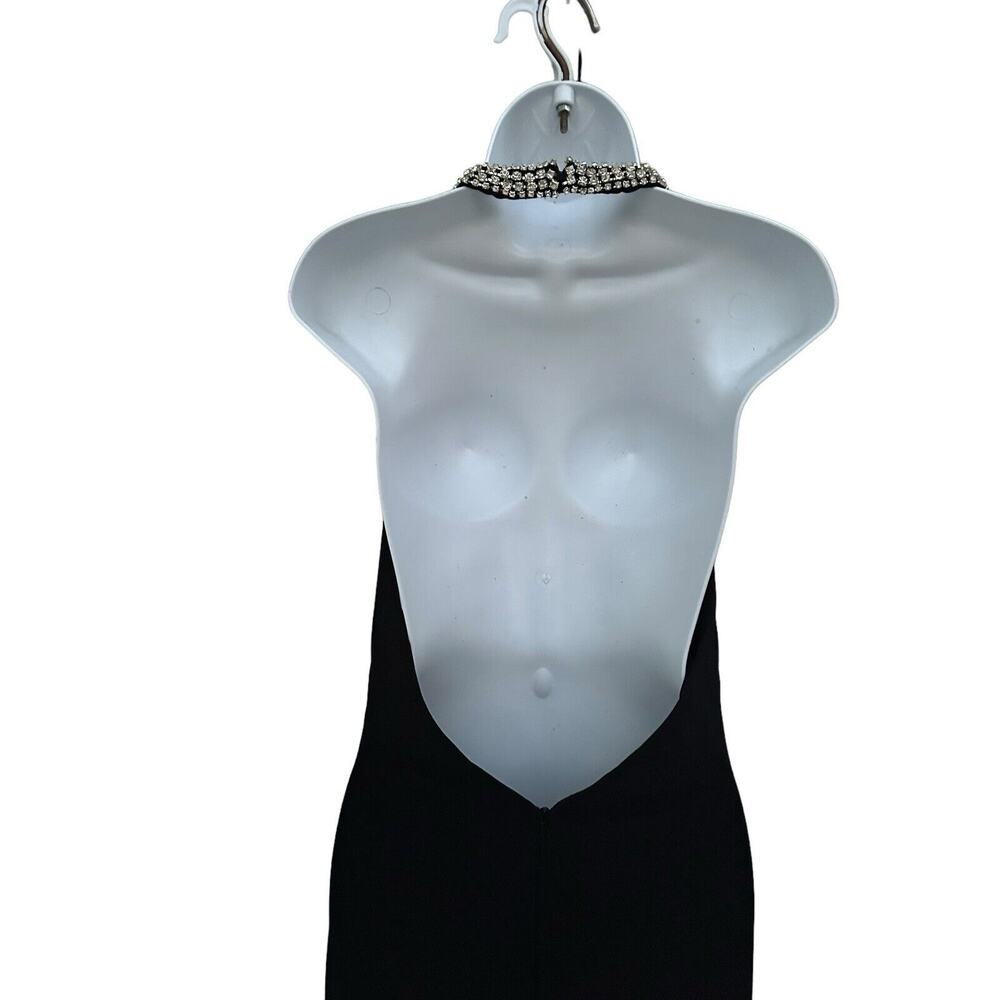 Mac DuggalHigh Slit Halter Gown with Rhinestone Accents Size 8 NWOT $398 - Picture 9 of 16